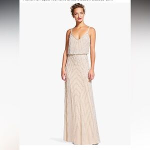 Adrianna Pappel Stunning Sleeveless Blouson Beaded Gown
